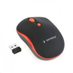 Myš GEMBIRD MUSW-4B-03-R, černo-červená, bezdrátová, USB nano...