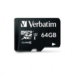 VERBATIM Pro U3 Micro SecureDigital SDXC 64GB + SD Adaptér 47042
