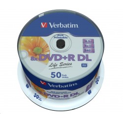 VERBATIM DVD+R Double Layer 8.5GB 8X 50 Pack Spindle 97693