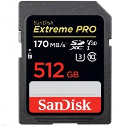 SanDisk 512GB SDXC Card Extreme Pro (R:170/W:90 MB/s, Class 10,...