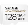 SanDisk 128GB microSDHC Card High Endurance (R:100/W:40 MB/s, Class 10, U3 V30) + Adapter SDSQQNR-128G-GN6IA