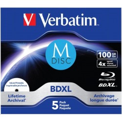 VERBATIM MDisc BDXL (5-pack)Jewel/4x/100GB 43834