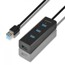 AXAGON HUE-S2BL, 4x USB3.0 CHARGING hub 1.2m kabel, micro USB nap....