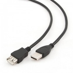 Gembird kábel USB 2.0 (AM - AF), predlžovací, 1.8 m, čierny...