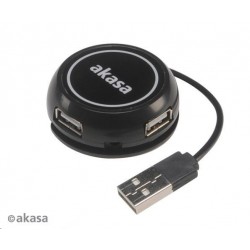 AKASA HUB USB Connect4C 4 in 1, 4x USB 2.0,17cm kabel, externí...