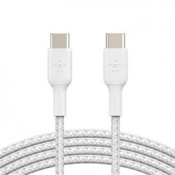 Belkin USB-C na USB-C kabel, 1m, bílý - odolný CAB004bt1MWH