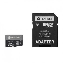 PLATINET microSDHC  SECURE DIGITAL  ADAPTER SD 32GB class10 UIII...