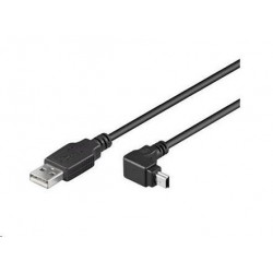 PREMIUMCORD Kabel USB 2.0 A-Mini B (5pin) propojovací, úhlový 1,8m...