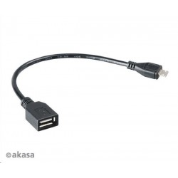 AKASA kabel redukce USB OTG Micro USB male na USB Type-A female,...