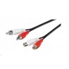 PREMIUMCORD Kabel prodlužovací audio 2x Cinch - 2x Cinch (RCA, M/F) 10m kjackcmf2-10