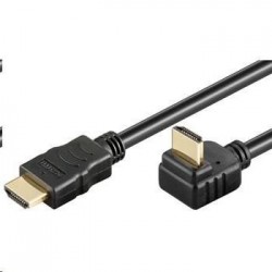 PremiumCord HDMI High SpeedEthernet kabel, zlacený zahnutý konektor...