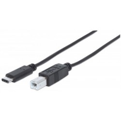 MANHATTAN kabel Hi-Speed USB-C, C Male / B Male, 2m, černý 354950