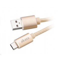 AKASA Kabel USB 2.0 Type-C na USB Type-A, 100cm, zlatý AK-CBUB34-10GL