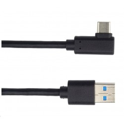 PREMIUMCORD Kabel USB typ C/M zahnutý konektor 90° - USB 3.0 A/M,...