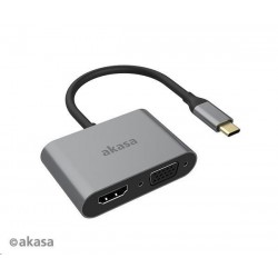 AKASA adaptér USB-C 2-in-1 (single or dual display output, HDMI &...