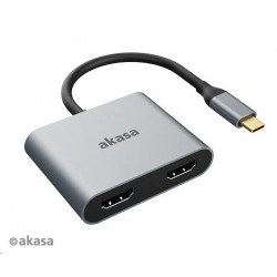 AKASA adaptér USB-C na HDMI MST (single or dual display output,...