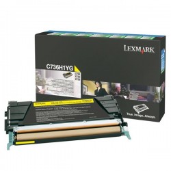 Lexmark originál toner C736H1YG, yellow, 10000str., return, high...