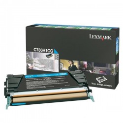 Lexmark originál toner C736H1CG, cyan, 10000str., return, high...