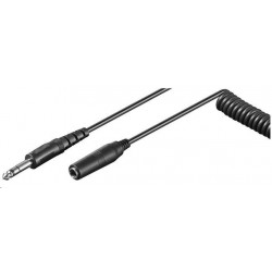 PREMIUMCORD Kabel prodlužovací audio Jack 6,3mm M/F spirálový 1m -...