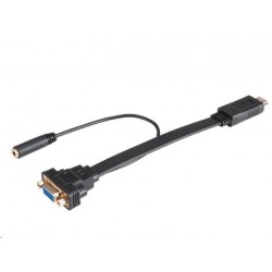 AKASA kabel HDMI na VGA, s audio kabelem, 20cm, černý AK-CBHD18-20BK