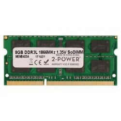 2-Power 8GB PC3L-14900S 1866MHz DDR3 CL13 1.35V SoDIMM 2Rx8 1.35V...