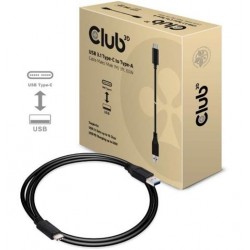 Club 3D USB 3.1 Type-C to Type-A Cable 10Gbps PD 60W M/M 1m CAC-1523