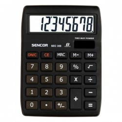Kalkulačka Sencor, SEC 350, čierna, stolná, osemmiestna