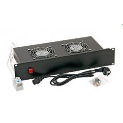 TRITON 19" ventilačná jednotka, 2 ventilátory, s termostatom, 2U...