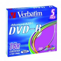 Verbatim DVD-R, 43557, DataLife PLUS, 5-pack, 4.7GB, 16x, 12cm,...