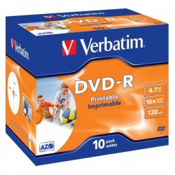 Verbatim DVD-R, 43521, DataLife PLUS, 10-pack, 4.7GB, 16x, 12cm,...