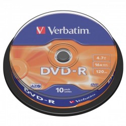 Verbatim DVD-R, 43523, DataLife PLUS, 10-pack, 4.7GB, 16x, 12cm,...