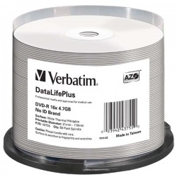 Verbatim DVD-R, 43755, DataLife PLUS, 50-pack, 4.7GB, 16x, 12cm,...