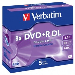 Verbatim DVD+R, 43541, DataLife PLUS, 5-pack, 8.5GB, 8x, 12cm,...