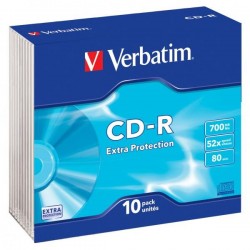 Verbatim CD-R, 43415, DataLife, 10-pack, 700MB, Extra Protection,...