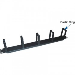 TRITON 19" vyväzovací panel 1U 5x plastová úchytka velká, čierny...