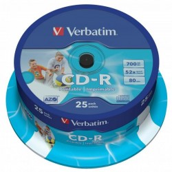 Verbatim CD-R, 43439, DataLife PLUS, 25-pack, 700MB, Super Azo,...