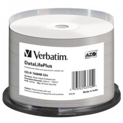 Verbatim CD-R, 43745, DataLife PLUS, 50-pack, 700MB, 52X, 80min.,...