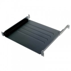 TRITON polica s perforáciou 1U/350mm čierna RAL9005, nosnosť do...