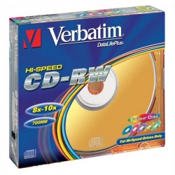 Verbatim CD-RW, 43167, DataLife PLUS, 5-pack, 700MB, Serl, 8-12x,...