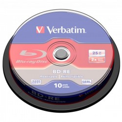 Verbatim BD-RE, Single Layer ScratchGuard Plus, 25GB, cake box,...
