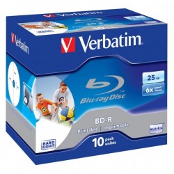 Verbatim BD-R, Single Layer Printable ScratchGuard Plus, 25GB,...