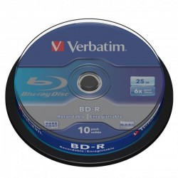 Verbatim BD-R, Single Layer 25GB, cake box, 43742, 6x, 1, pre...