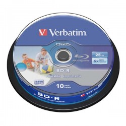 Verbatim BD-R SL, Hard Coat protective layer, 25GB, Pack Spindle,...