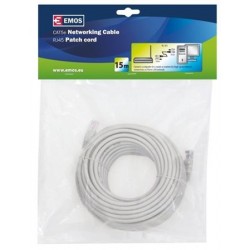 Emos Patch kabel UTP, CAT 5e, AWG26, PVC, šedý, 15m 2309010070