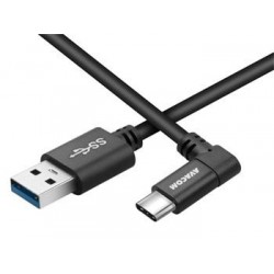 Datový a nabíjecí kabel USB - USB Type-C, 100cm, konektor v úhlu...