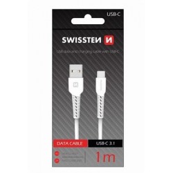SWISSTEN DATOVÝ KABEL USB / USB-C 1,0 M BÍLÝ 71505531