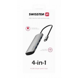 SWISSTEN USB-C HUB 4-IN-1 (4x USB 3.0) ALUMINIUM 44040101