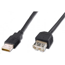 PREMIUMCORD Kabel USB 2.0 A-A 1m, prodlužovací (M/F) šedý kupaa1