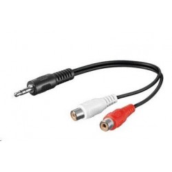 PREMIUMCORD Kabel audio 3,5mm Jack - 2x Cinch 20cm (M/F, stereo)...