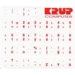 PremiumCord Česká přelepka na klávesnici - červená pkczr